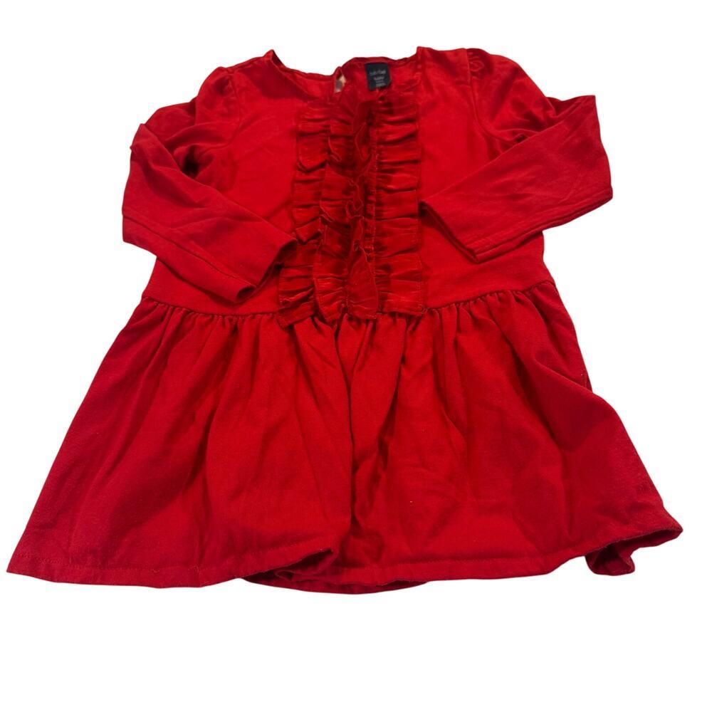 Baby Gap Toddler Girl 3T Holiday Red Long Sleeve Dress